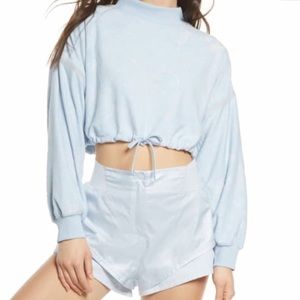 Nike city ready training fleece mock neck cropped pullover size medium